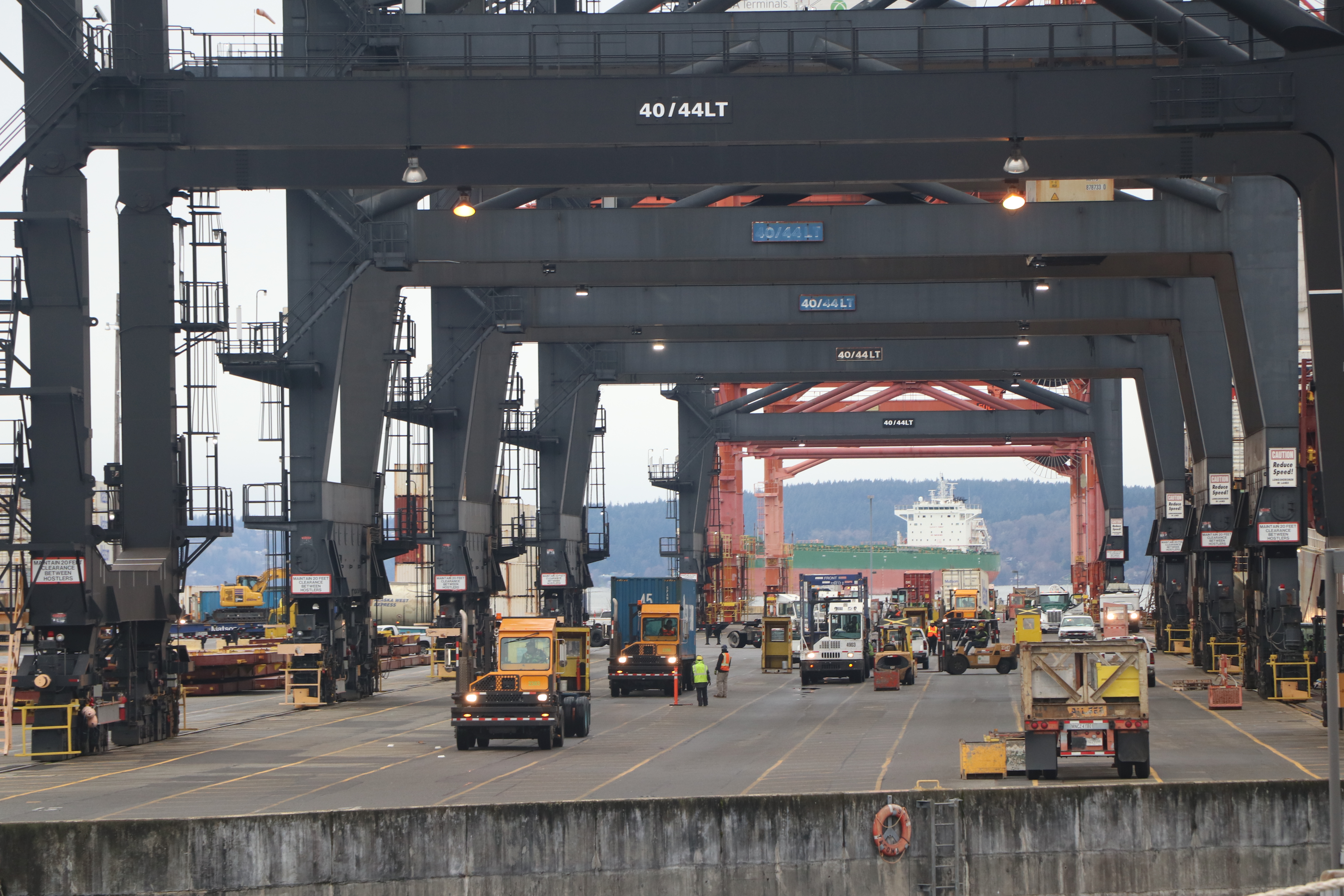 Image Showing Rail Mounted Gantry Cranes at a Port